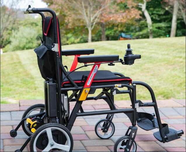 Black And Red Feather Electric Wheelchair